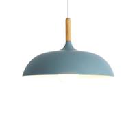 ZBZFGE Luce a Forma Cupola w/Lanterne in Legno Ferro di Quercia colorato e27 lampadario semifulto per l'illuminazione dell'isola della Cucina, Sala da Pranzo, Blu, 40 cm