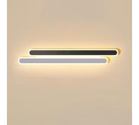 ZBZFGE Luce montata Strisce Lunga, Applique dimmerabile a LED lineare con Ombra acrilica per l'illuminazione Parete del Soggiorno Camera da Letto (Nero, 60 cm/23.6in)