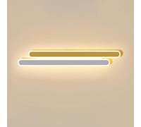 ZBZFGE Luce montata Striscia Lunga, Applique dimmerabile a LED lineare con Ombra acrilica per l'illuminazione Parete del Soggiorno Camera da Letto (Oro, 60 cm/23.6in)