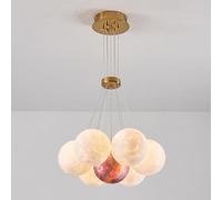 ZBZFGE luci di Mezzo secolo a Bolla Rotonda Rotondo lunare Pianeta Latte Palla lampadario Rosa Pink