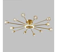 ZBZFGE Luminari di per Soggiorno e Cucina con lampadine G9, Stile Industriale e Mid-Century, 6 Testi, Colore Oro