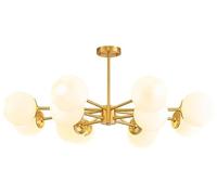 ZBZFGE Medio secolo Oro Sputnik con soffitto in Vetro di Latte sospeso a Sospensione Grande lampadario Foyer Industriale Vintage per Soggiorno Cucina Camera da Letto Isla Lampada (16 li