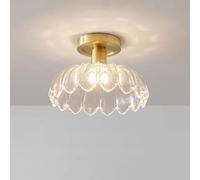 ZBZFGE Mid -secolo Foglia limpida del corridoio Vetro Luminoso Moderno Minimalista soffitto corpa a Rame Lampada Nordica lampadario da Cucina per Il Salotto di Balcone in entrata