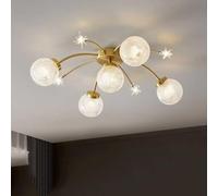 ZBZFGE Mid secolo Moderno Globe di Vetro Vintage a sfioramento del Chiaro Oro Nero Sputnik Grande lampadario Lampada soffitto Industriale per Soggiorno Sala Pranzo Camera da Letto Fattoria