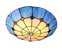 ZBZFGE Montaggio a Filo di ceilight a, Vetro colorato in Stile Ceillamp, lampadario mediterraneo Vintage dimmerabile, Camera da Letto, Cucina, Bagno, Blu, Luce Calda 3000k, 30 cm (30 cm dimmedi)
