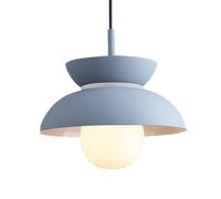ZBZFGE Nordic Aluminum Color Chandelier Fixture - Semi-Circular Pendant Light with Bowl Metal Lampshade, French Restaurant Ceiling Hanging Lights for Farmhouse, Kitchen, Hotel, Study(Blue)