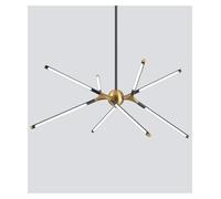 ZBZFGE Pendente LED, Nero Oro Mid-Centenario Chandelier Dimmabile per Stanze da Pranzo e Sala da Rifiutare, 8 Luci Supporta Dining Living Room Kitchen Island e Altri Ambienti
