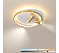 ZBZFGE Plafoniera LED Moderna Dimmerabile con Telecomando, Lampada da Soffitto con Faretti Girevole a 360°, 46W + 10W Faretto da Soffitto Rotondo Soggiorno Faretto da Soffitto per Cucina, Camera da