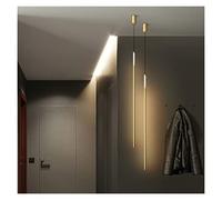 ZBZFGE s, All Bronze Nordic Bedside Line Living Room Background Wall Lamp Long Bar Designer Pendant Bedroom Bedside,Whitelong63cm-Neutrallight