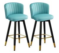 ZBZFGE Sgabelli da banco Altezza contropiede a º Sgabello da Bar Imbottito con sgabelli da banco per Le Isole della Cucina, (Blu, 55 cm)