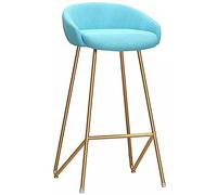 ZBZFGE Sgabelli Schienale Velluto ad Altezza Bancone, Sedie Bar Imbottite metà del Secolo Gambe in Metallo per Sala da Pranzo con Isola della Cucina (Azzurro-1ps,75cm/30in)