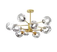 ZBZFGE Sospensione a soffitto, Sala Pranzo Camera da Letto Soggiorno, Moderna concisa- Lampada Magica,- Luce di Lusso Nero e Copertina Ambra 6t, lampadario