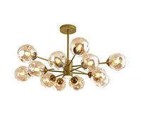 ZBZFGE Sospensione a soffitto, Sala Pranzo Camera da Letto Soggiorno, Moderna concisa- Lampada Magica,- Luce di Lusso Nero e Copertina Ambra 6t, lampadario