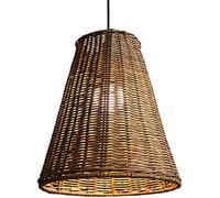 ZBZFGE Stile Giapponese Tessuto Intrecciato Isola aspra Luce Boho Intrecciata per Vimini appesa Lampada Rurale coltivata da Soggiorno in Legno retrò lampadario