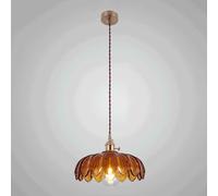 ZBZFGE Vetro Verde Moderno - Camera da Letto in Ottone Lampada Pendente e27 Sospensione, Decorazione Interni per la casa al lampadario a soffitto, Luce appesa (Ambra)