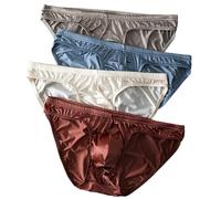 ZC8bdbd Slip da uomo in seta di ghiaccio satinato biancheria intima da uomo rigonfiamento sacchetto liscio mutandine traspiranti da uomo, 4 colori., Small