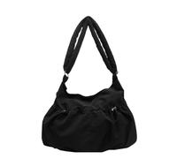 ZCABYBD Borsa Donna A Tracolla Plissettata Di Stoffa Per Studenti Da Classe In Tinta Unita Pieghe Con Cuciture Auto