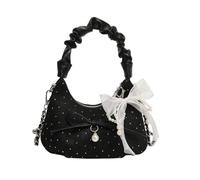 ZCABYBD Borsa Donna Delicata A Pieghe dallo Stile Straniero, alla Moda E Versatile per Le Donne, Tracolla con Catena-Nero