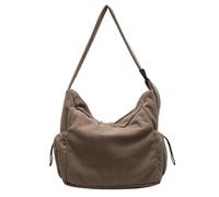 ZCABYBD Borsa Donna In Velluto A Coste Di Grande Capacità Per Tracolla Retrò Casual Letteraria Tinta Unita Moda Autunno E Inverno