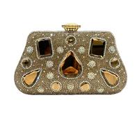 ZCABYBD Borsetta Sera Borsa da di Lusso con Strass Glitter Oro Leggera alla Moda Donna Elegante per Abito Mondana-Dorato