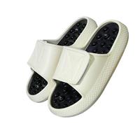 ZCABYBD Ciabatte Estive Pantofole da Massaggio Uomo Lati Sandali Esterno per Interni Scarpe Casual Spiaggia Scivoli con Suola Morbida Infradito Calzature Uomo-Bianco Nero-45