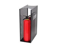 ZCBYBT Portaestintore per 2 Estintori Cassetta Portaestintore Ventilata in Metallo per Uso Commerciale, Hotel, Bar,Nero,40 * 20 * 58cm