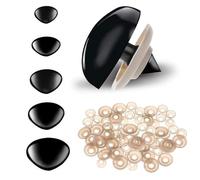 Zcbzbn 25 naselli di sicurezza per animali all'uncinetto, 15-30 mm, narini in plastica nera con rondelle per giocattoli di peluche, bambole, amigurumi, progetti fai da te, 5 misure