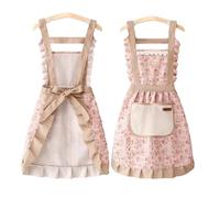 Zcbzbn Donne cucine cucine, pentole da cucina con tasche, copriscarpe regolabili da donna, donna apron per la chiesa, casa, ristorante, caffetteria, cucina, cottura, Colore: rosa., Länge 71cm/28 Zoll