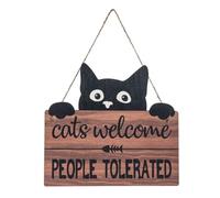 ZCBZBN Gatti Benvenuto, Persone Tolleranza Grotta Porta Decorazione, Divertente Gatto Nero Benvenuto Gatto Grotto Carattere Amante Della Casa Decor, Pet Gatto Amante Porta Arte Decorazione