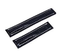 ZCCZJS 22/24mm Fit per cinturino Breitling Italia Genuine Watch Band Premier B01 Colt Chronograph Avenger Aviator 8 316L Buckle, Blk Bamboo