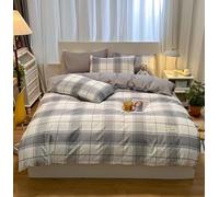 ZCCZJS 4 Pezzi Set di Biancheria da Letto Foglio a Montaggio Microfibra Spazzolato Copritura Piumino Cestino per Letti Foglio di Letto Doppio Set di coperture per Il Piumino Set di Biancheria da