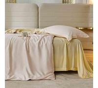 ZCCZJS 4 Pezzi Set di Fogli Completi Morbidi, Fogli di Letto Full Size, Traspiranti e Raffreddamento, Include Super Morbido, 1 Foglio, 1 Copertura Trapunta, 2 federe L-1,8 m