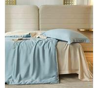 ZCCZJS 4 Pezzi Set di Fogli Completi Morbidi, Fogli di Letto Full Size, Traspiranti e Raffreddamento, Include Super Morbido, 1 Foglio, 1 Copertura Trapunta, 2 federe L-1,8 m