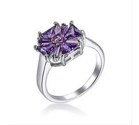 ZCCZJS 925 anelli di fiori viola e chiari zircone di fidanzamento del matrimonio zircone anello di gioielli