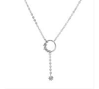 ZCCZJS 925 collane di Nappe Rotonde per Donne con zircone Collana Gioiello Collare colare a Catena delle clavicoli