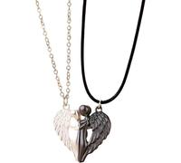 ZCCZJS Accessori 925 Collana Abbraccio in Argento Sterling per Donne e Uomini, Collana di Cani abbracciata, Abbraccio a Mamma e Bambino, Ciondolo di Ali d'Angelo, abbracci a Due Mani e Baci,