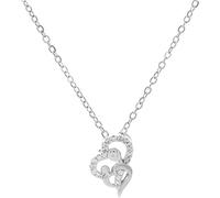 ZCCZJS Accessori 925 Collana Abbraccio in Argento Sterling per Donne e Uomini, Collana di Cani abbracciata, Abbraccio a Mamma e Bambino, Ciondolo di Ali d'Angelo, abbracci a Due Mani e Baci,