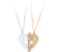 ZCCZJS Accessori 925 Collana Abbraccio in Argento Sterling per Donne e Uomini, Collana di Cani abbracciata, Abbraccio a Mamma e Bambino, Ciondolo di Ali d'Angelo, abbracci a Due Mani e Baci,