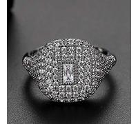 ZCCZJS Anelli aperti per donne, ad anello regolabile Elegante regalo di gioielli romantici di cristallo bianco per le donne che coppia fidanzamento anello eternità anello di Natale