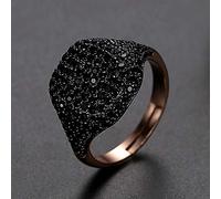 ZCCZJS Anelli aperti per donne, anello regolabile Europeo e americano retrò ad anello di cristallo nero regalo di gioielli per le donne coppia di fidanzamento Eternity Anello Eternity Ringi di Natale