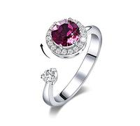 ZCCZJS Anelli aperti per donne, anello regolabile rotondo Rosa rosa zircone regalo di gioielli romantici per femmine per donne coppia fidanzamento anello eternità anello di Natale
