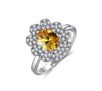 ZCCZJS Anelli aperti per donne, anello regolabile Silver Fiori zirconi Ringi di gioielli romantici per ragazze Donne coppia fidanzamento Eternità Anello di Natale Eternity Anello di Natale