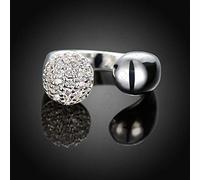 ZCCZJS Anelli aperti per donne, anello regolabile Simplicity Fashion Ball Crystal Anello di gioielli romantici per le donne Coppia fidanzamento Impegno per matrimoni Eternity Eternity Ringi di Natale