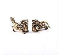 ZCCZJS Bestia Mitica Cinese di Rame Antico pixiu Figurine in Miniatura 1 Coppia Ornamenti in Ottone Animale Qi Lin Desktop Decorazioni Desktop