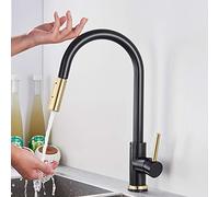 ZCCZJS Bianbianbh Sensor Touch Cucina rubinetti da Cucina, Rubinetto da Cucina con spruzzatore a tiro Verso Il Basso, Rubinetto del lavello attivato in Ottone, Tocco di Mixer a Monte a Monte a