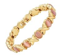 ZCCZJS Bracciale Charm Ladies Magnetic Guarigione magnetica Bracciale chiaro Verde Gerre Blu Stones Oro per donne Gioielli Brattale Giaccia Gollo Dono (Colore: MBA114G)