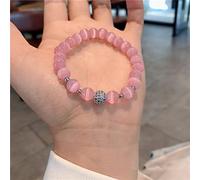 ZCCZJS Bracciale gembo gioiello fascino, perle di gatto rosa naturale per perline per perline, braccialetti a sospensione, bracciale elastico bracciale cristallo di cristallo gioielli per uomini