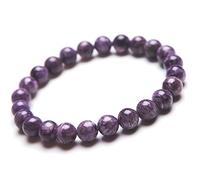 ZCCZJS Bracciale per tallone rotondo di cristallo di gemma di gemma di gemella viola naturale 8mm