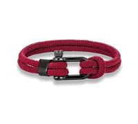 ZCCZJS Braccialetti Braccialetti Gioielli alla Moda Uomini Donne Corda Marina Rossa Corda Nautica Bracciale Nero Sportivo