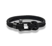 ZCCZJS Braccialetti Braccialetti Gioielli alla Moda Uomini Donne Corda Marina Rossa Corda Nautica Bracciale Nero Sportivo